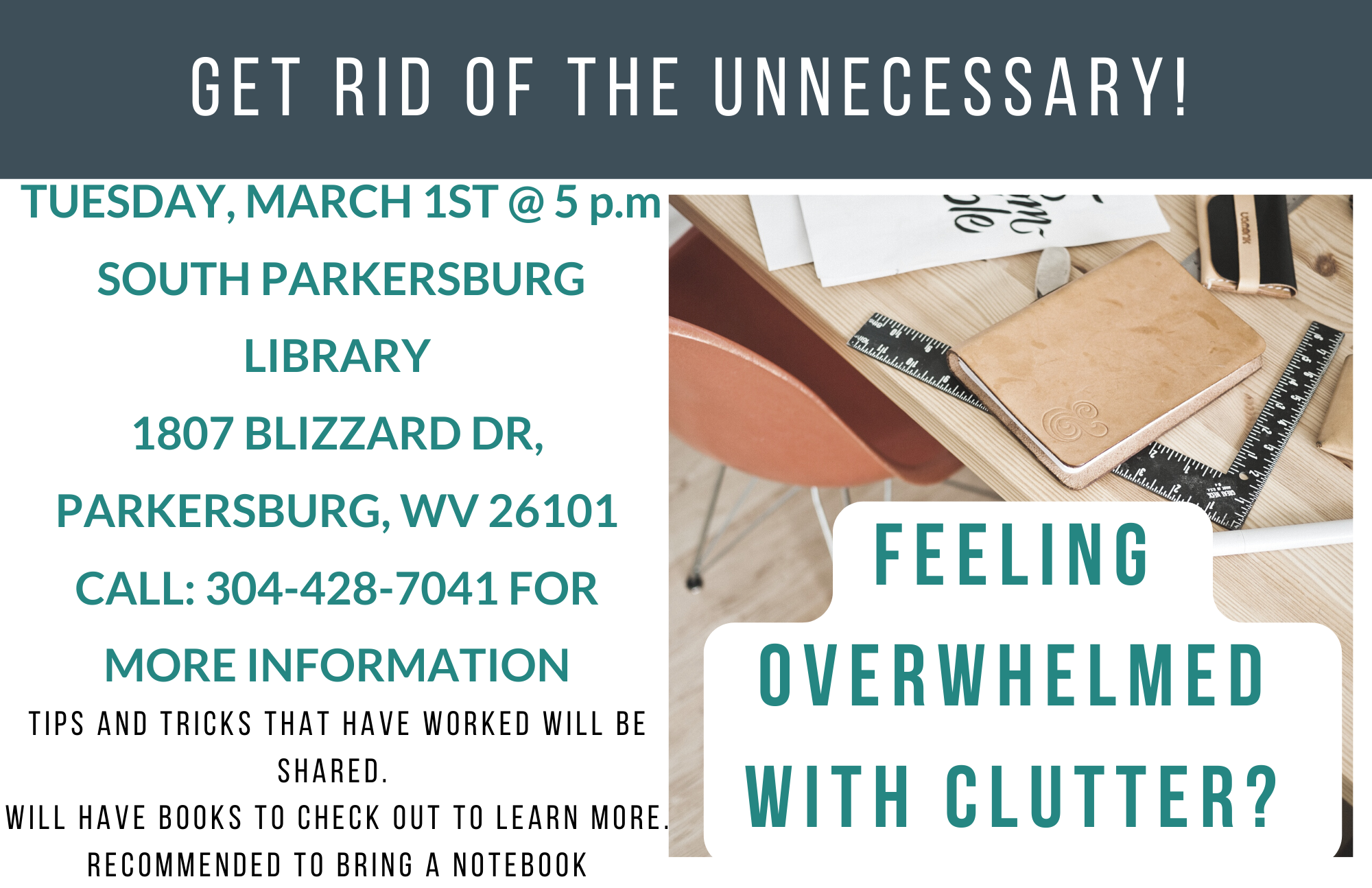 Get Rid of the Unnecessary! Class at South Parkersburg