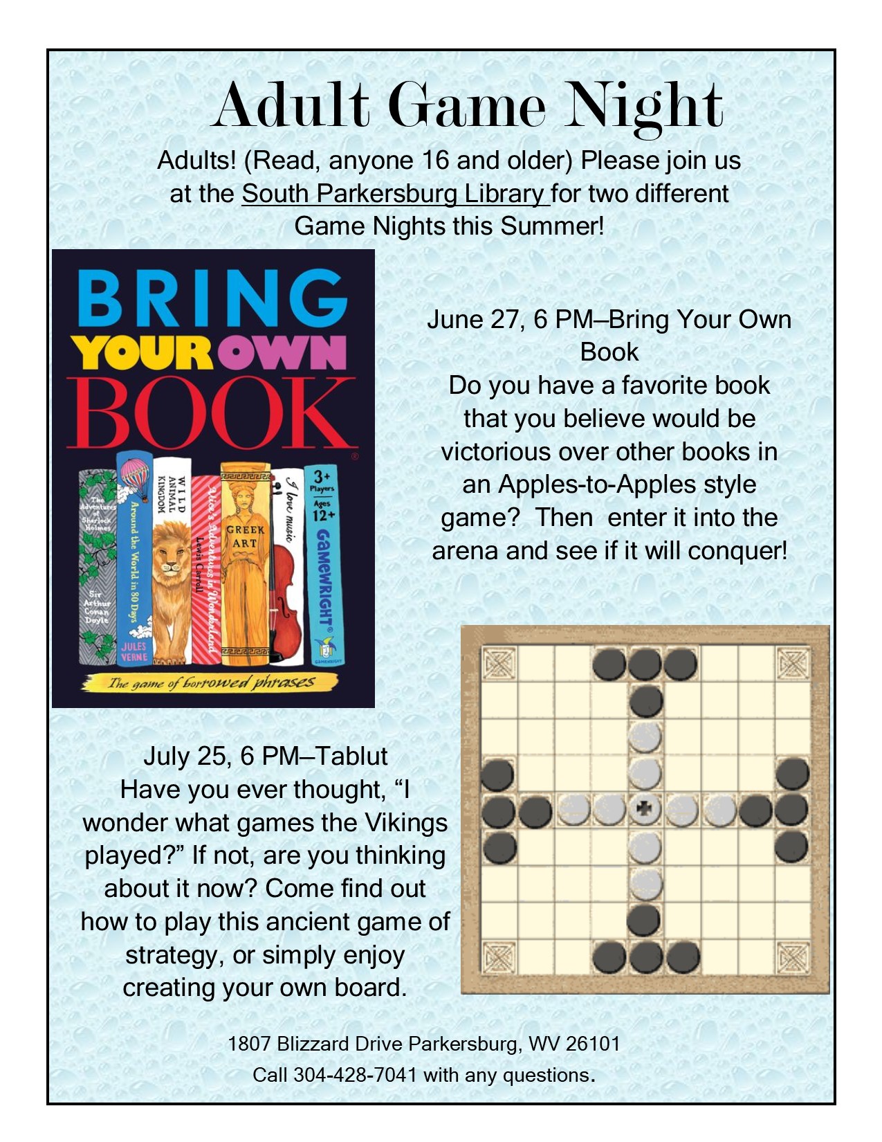 Adult Summer Reading at South Parkersburg Library