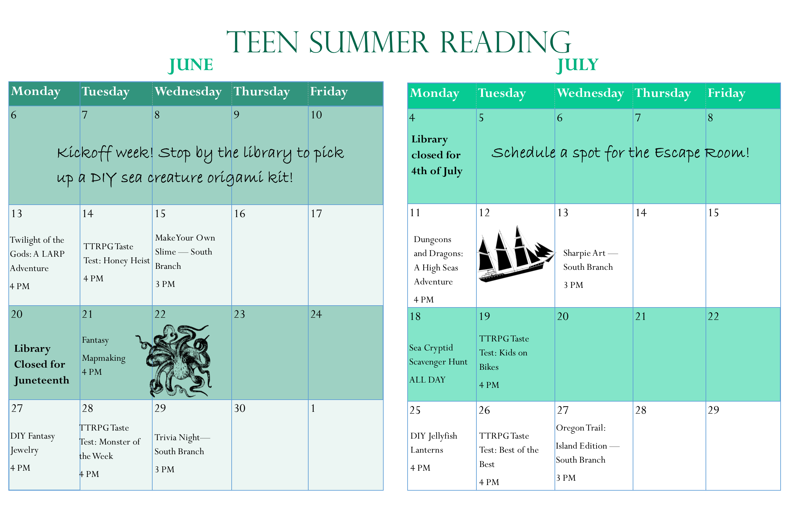 Teen Summer Reading Program at Emerson